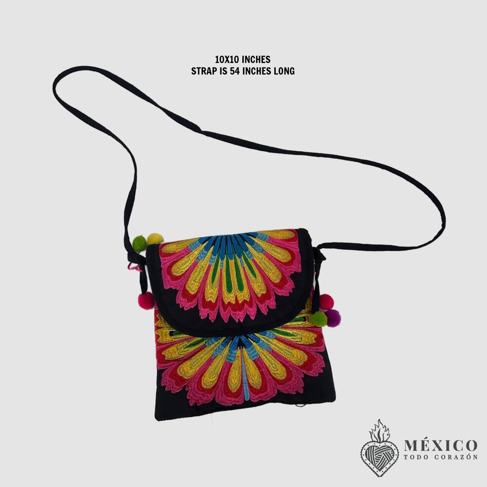 Cross body bag fabric manta beatiful embroidery